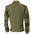 Back view of MFH brand M95 CZ camo military field shirt with green body and camo sleeves, tactical style.