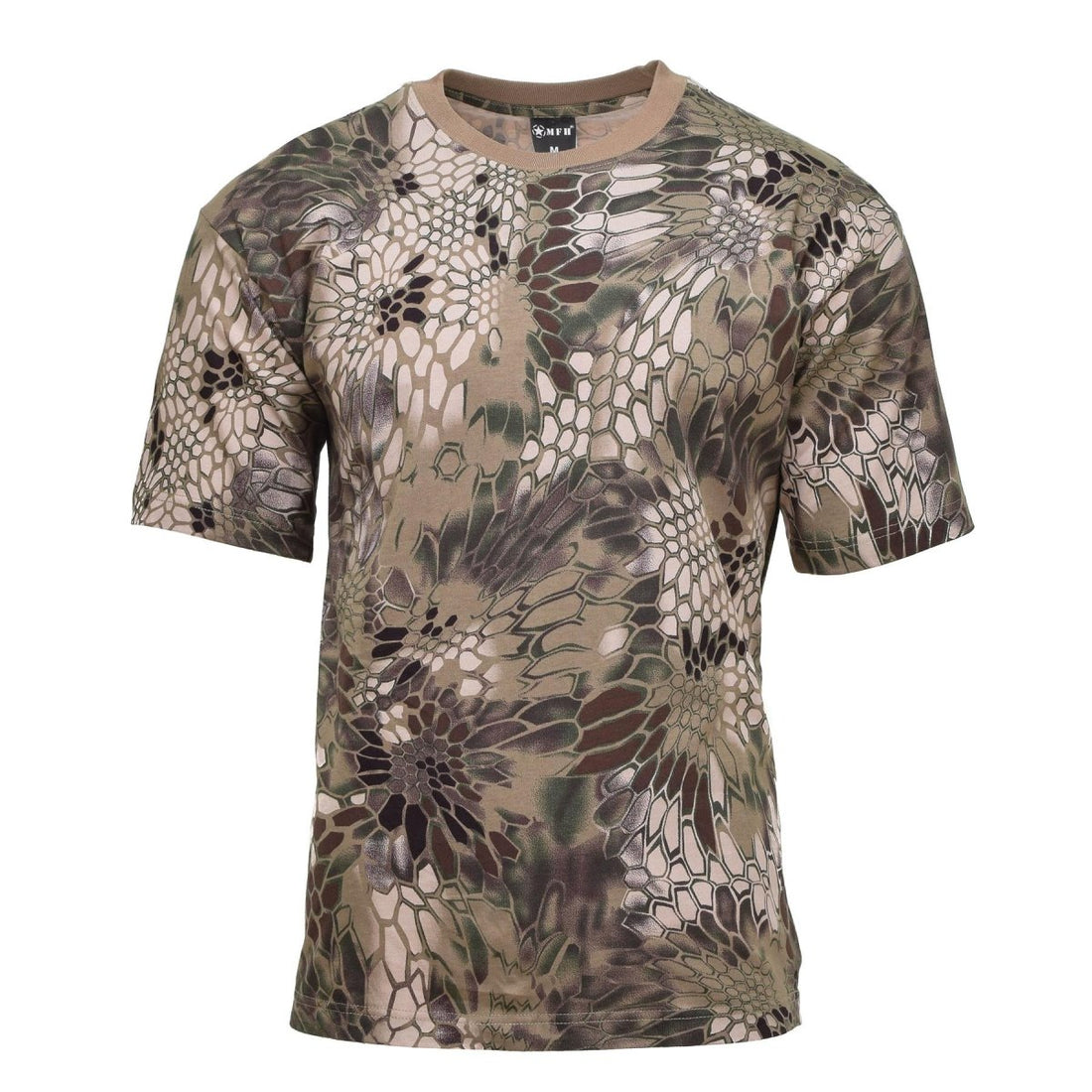 Marka MFH amerykańska koszulka wojskowa krótkie rękawie Undershirt Snake FG Camo Base Layer