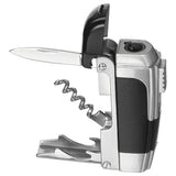 MFH Functional Gas Lighter Windproof Outdoor Camping Multi Tool Unfilled Silver