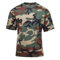 MFH USA w stylu wojskowym T-shirt z krótkim rękawem Woodland Camuflage