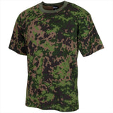 T-shirt MFH US w stylu wojskowym z okrągłym dekoltem i krótkim rękawem, fiński M05 Camo