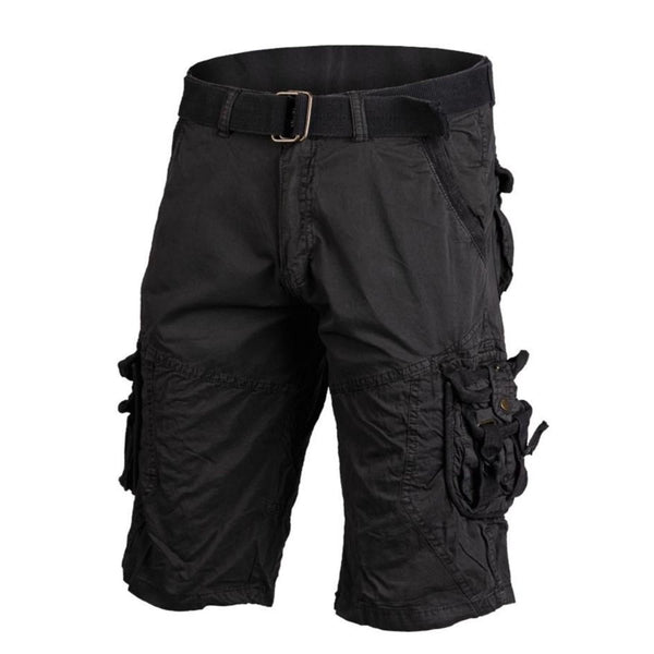 Marka MIL-TEC Niemcy w stylu wojskowym czarne szorty ładunkowe przed umyciem stylu vintage w stylu vintage