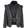 Marka MIL-TEC PARKA W Winter Liner ciepła czarna kurtka Wodoodporna menu deszczowy