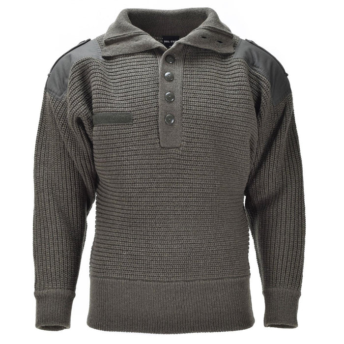 Sweter marki Mil - Tec w stylu austriackiej armii, sweter alpejski, męski, oliwkowy, wełna OD - GoMilitar