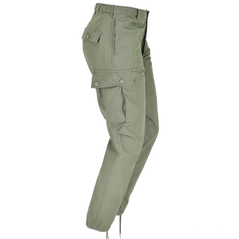 Mil-Tec U.S. Army M64 Vietnam jungle style OD combat pants with adjustable cuffs and cargo pockets
