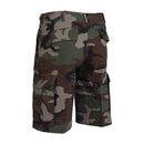 Mil-Tec U.S. Army style prewashed woodland camo ripstop cargo shorts for durable outdoor wear
