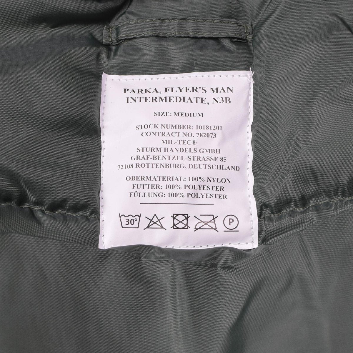 Mil-Tec marka amerykański styl wojskowy Aviator Parkana N3B Faux Fur z kapturem oliwka nowa