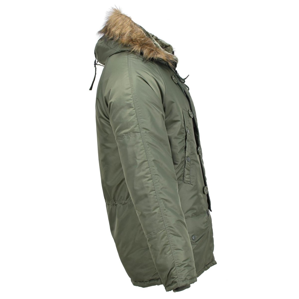 Mil-Tec marka amerykański styl wojskowy Aviator Parkana N3B Faux Fur z kapturem oliwka nowa