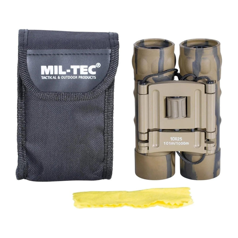 MIL-TEC Gen II składane lornetki 10x25 Diopter Drobne Tuning Torebka