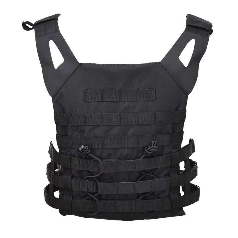 Black MIL-TEC GEN II military plate carrier vest with adjustable straps and MOLLE webbing for tactical gear attachments