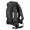 Black MIL-TEC RANGER 75L tactical backpack with padded straps, adjustable belt, MOLLE webbing, and waterproof rain cover shown from back.