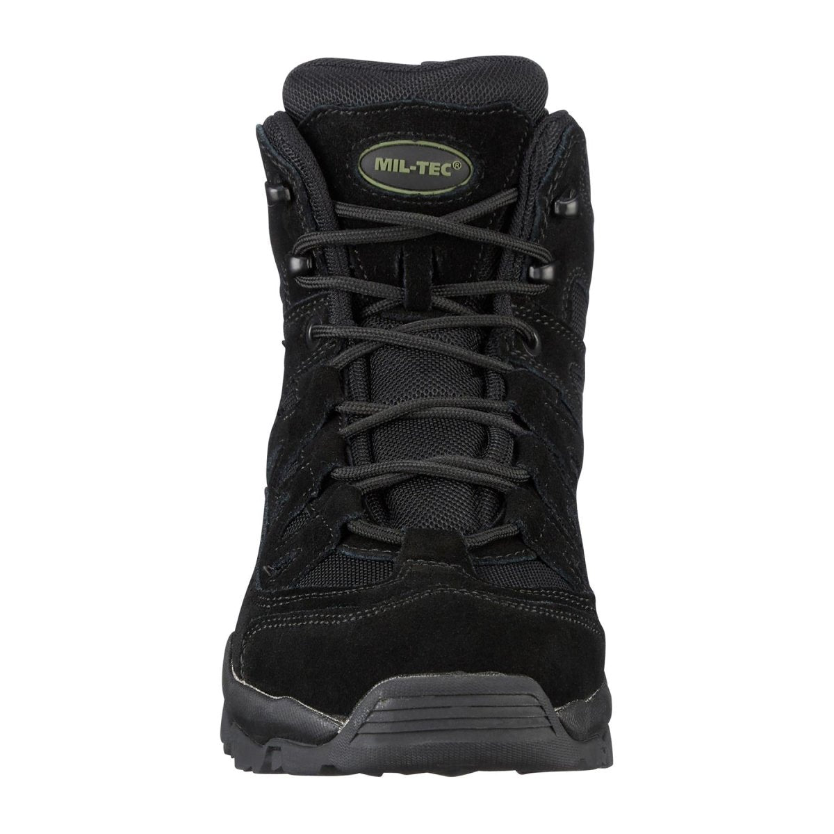 Mil-Tec Boots Mid Cielf Round Sole Camping Outdoor Black Suede Footwear