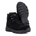Mil-Tec Boots Mid Cielf Round Sole Camping Outdoor Black Suede Footwear