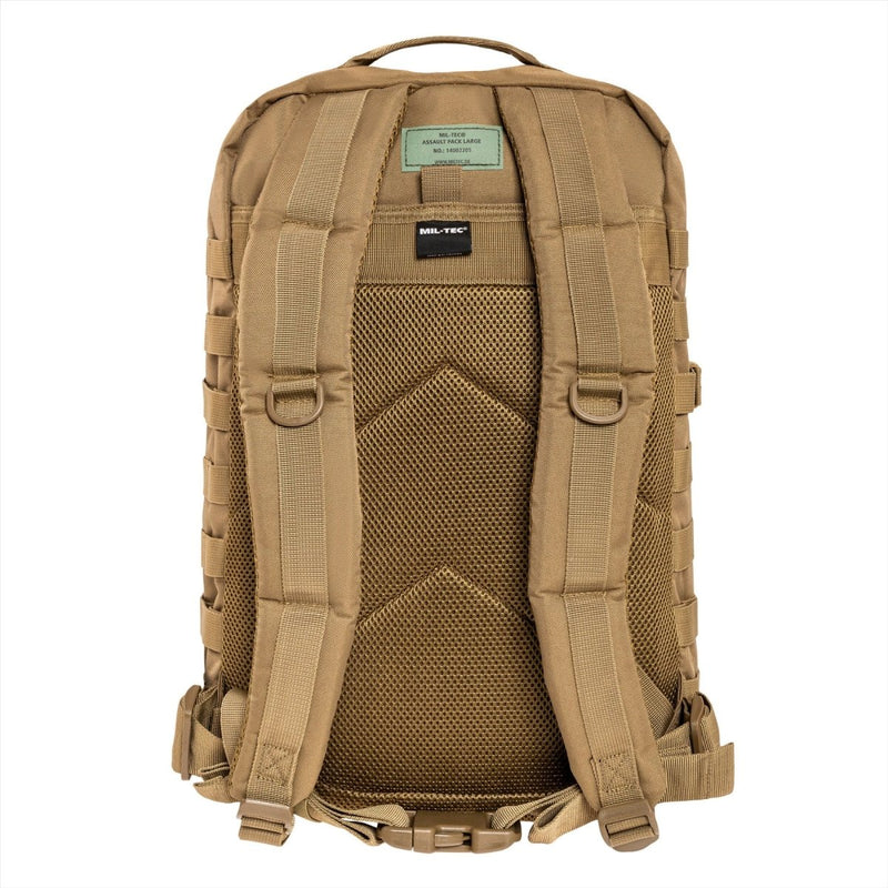 MIL-TEC US Assault Tactical Backpack 36L Ergonomic Formed Formed Ramiona