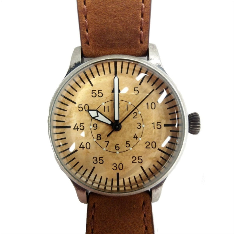 MIL-TEC Vintage Army kwarcowy zegarek pilot naturalny bransoletka skórzana brązowa bransoletka