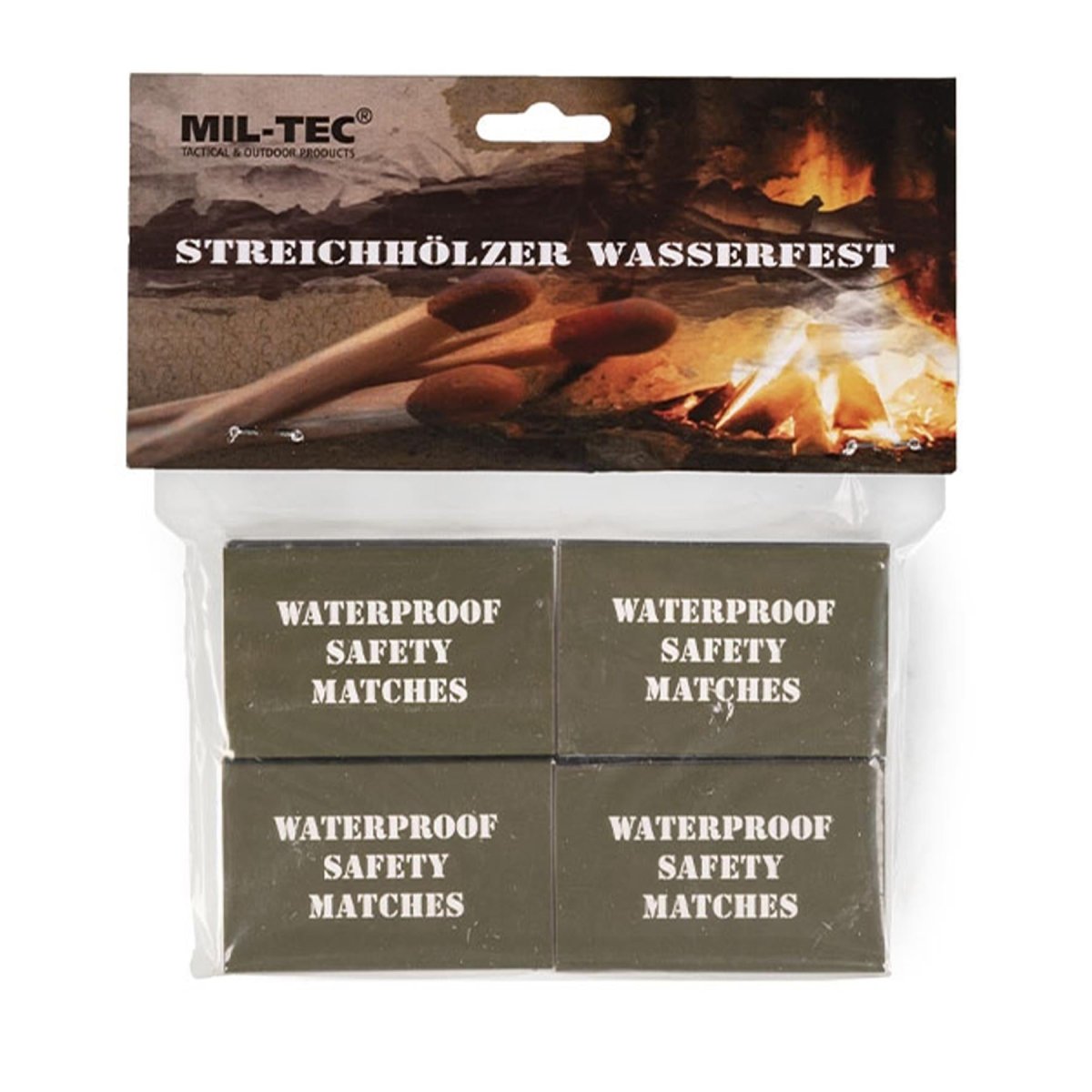 Wodoodporne zapałki MIL-TEC 4 paczki 35 zapałek Outdoor Camping Survival