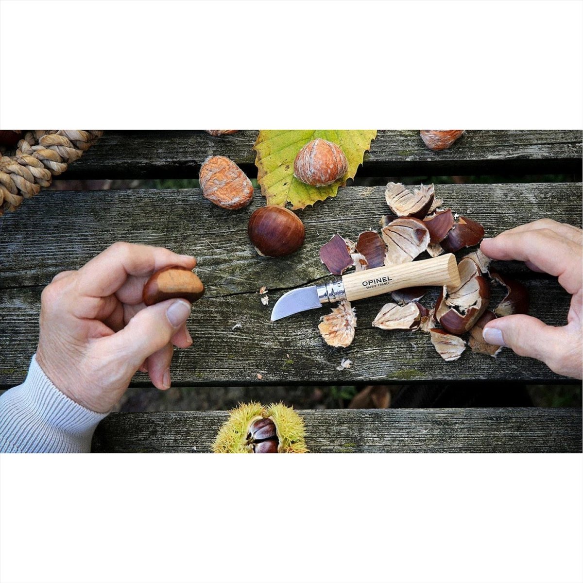Składany scyzoryk Opinel N°07 Chestnut Garlic z 12C27 ostrzem i rękojeścią z orzecha włoskiego