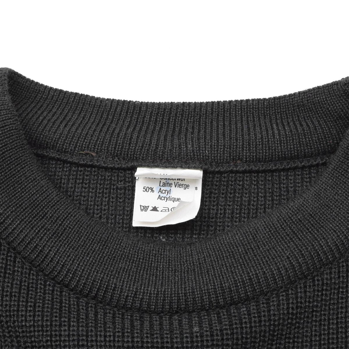 Oryginalny belgijski sweter wojskowy wełna ciemnozielona ciepła, oddychająca pullover nowy