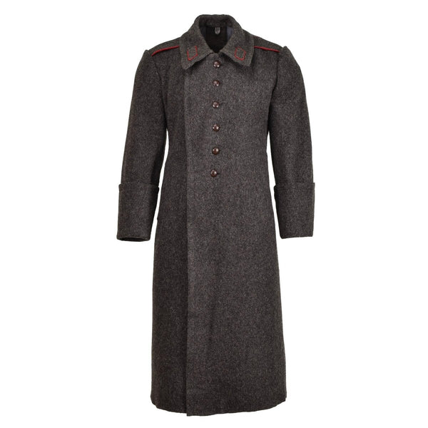 Oryginalny bułgarski wojskowy wełna długa płaszcz vintage zimowy płaszcz formalny szary