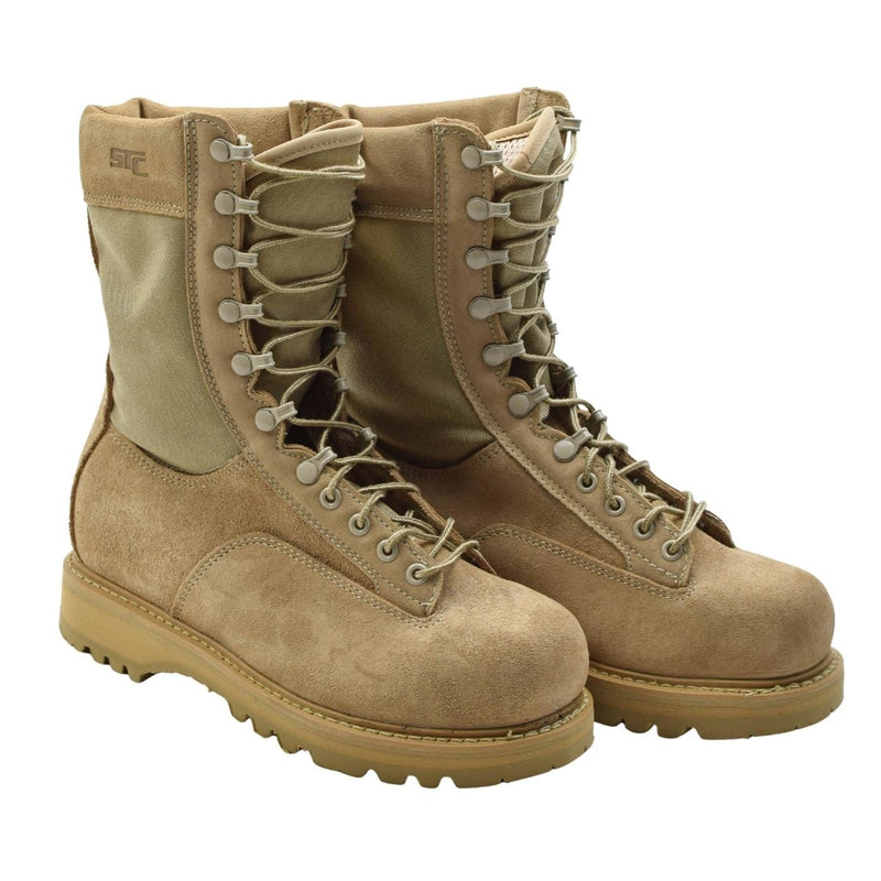 Original Canadian Army STC Combat Boots Suede Leather Military Surplus Brown - GoMilitar