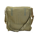 Vintage original Czech military gas mask shoulder bag in green canvas with adjustable strap, durable and versatile design.
