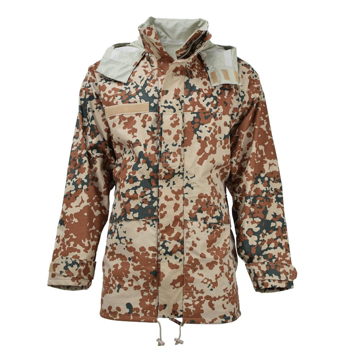 Original Danish army rain jacket waterproof M84 desert camo tactical hood NEW - GoMilitar