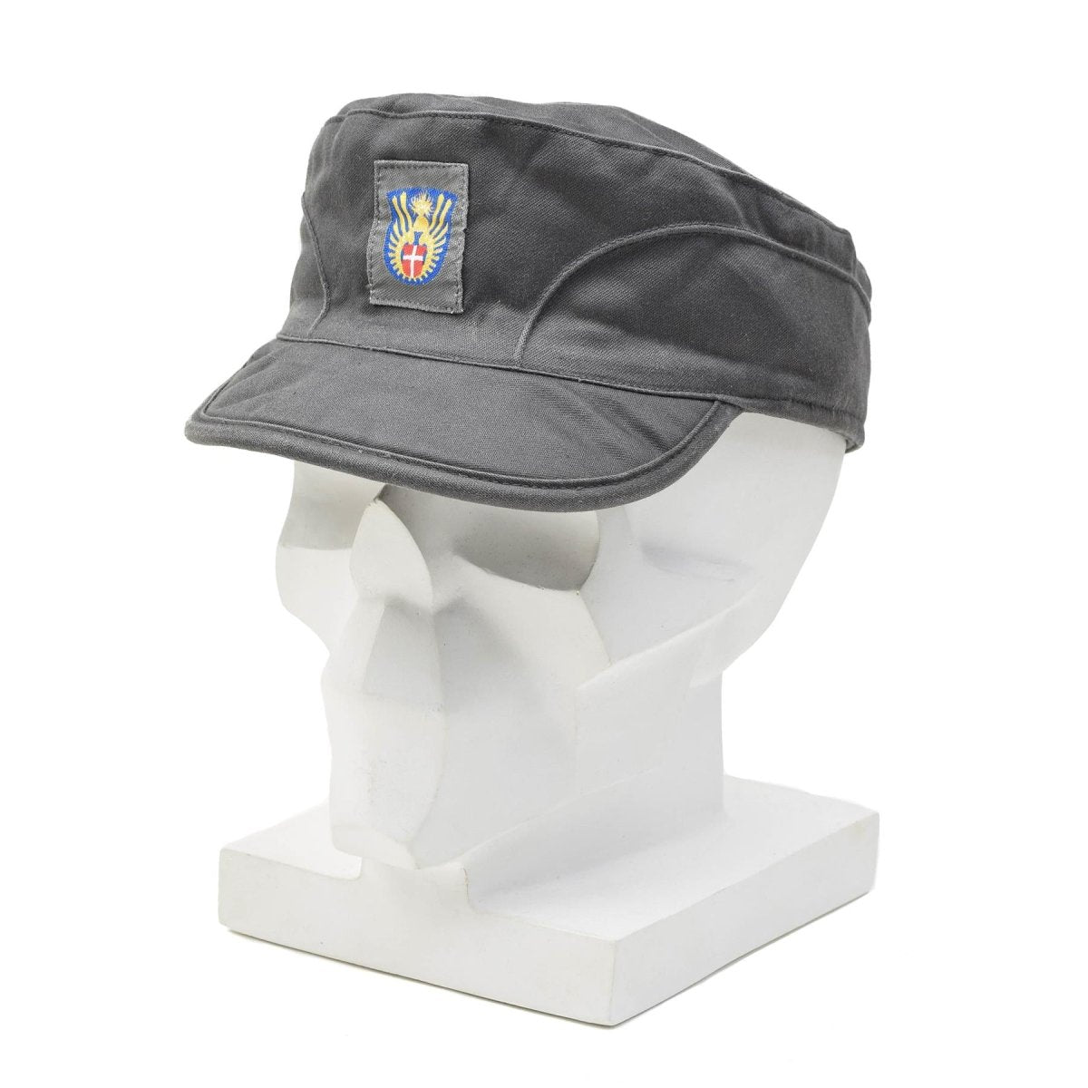 Oryginalny duński wojskowy szary czapka armii lekkie, składane flapy w stylu vintage nowe