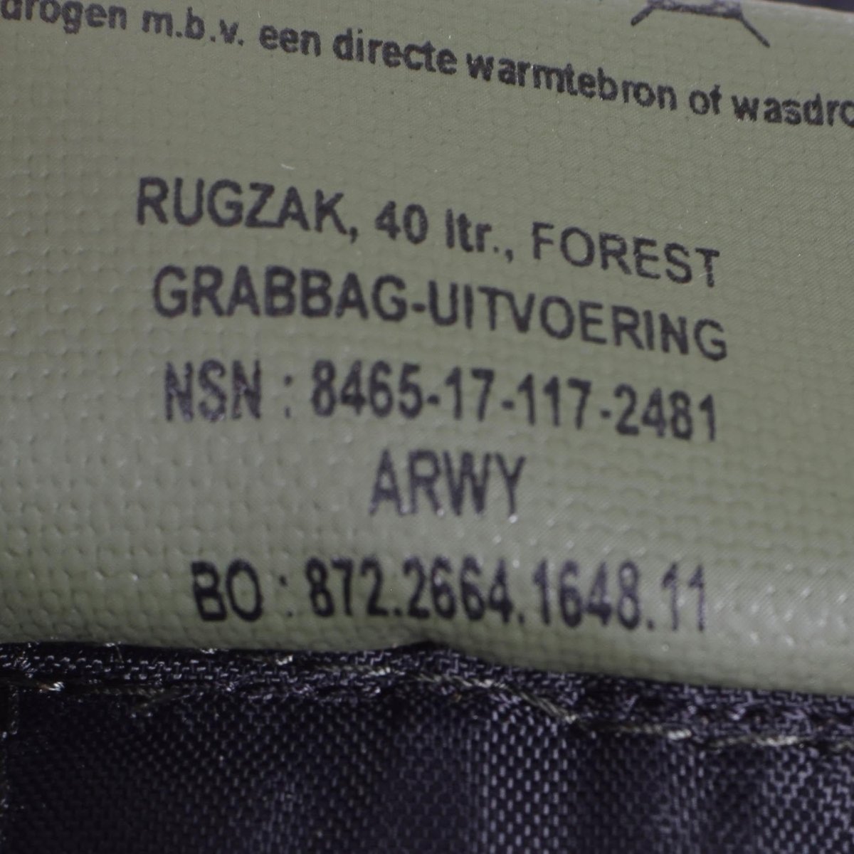 Oryginalne holenderskie wojskowe piechoty morskie piechoty piechoty morskiej pieszo pieszo kempingowe Woodland 40L