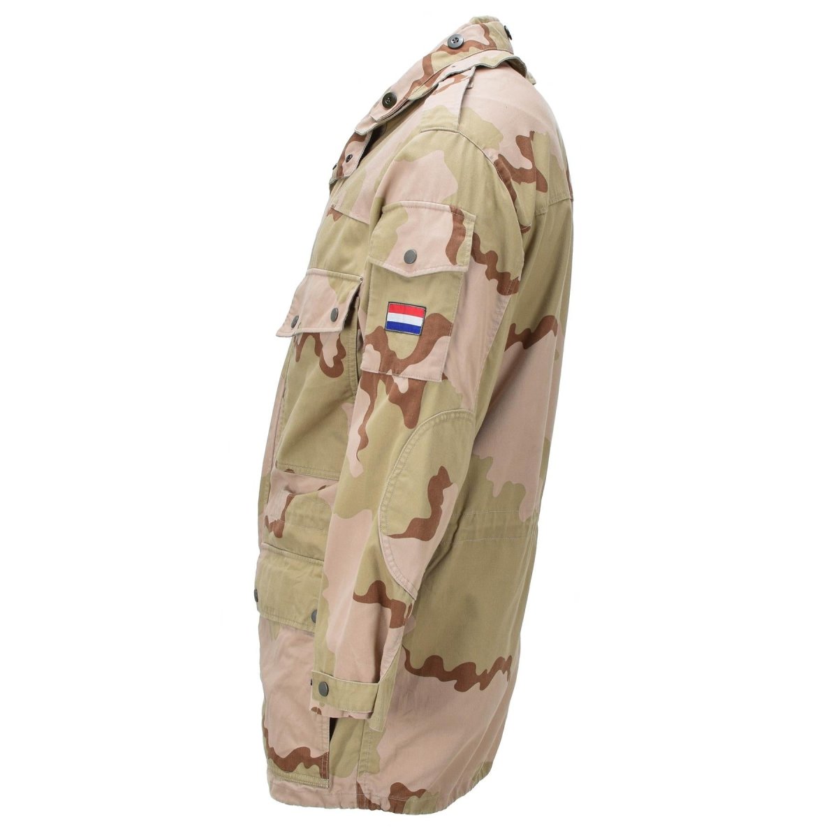 Oryginalny holenderski powłokę wojskową Regulowane mankiety Hemline Desert Camo