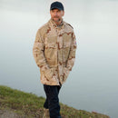 Oryginalny holenderski powłokę wojskową Regulowane mankiety Hemline Desert Camo