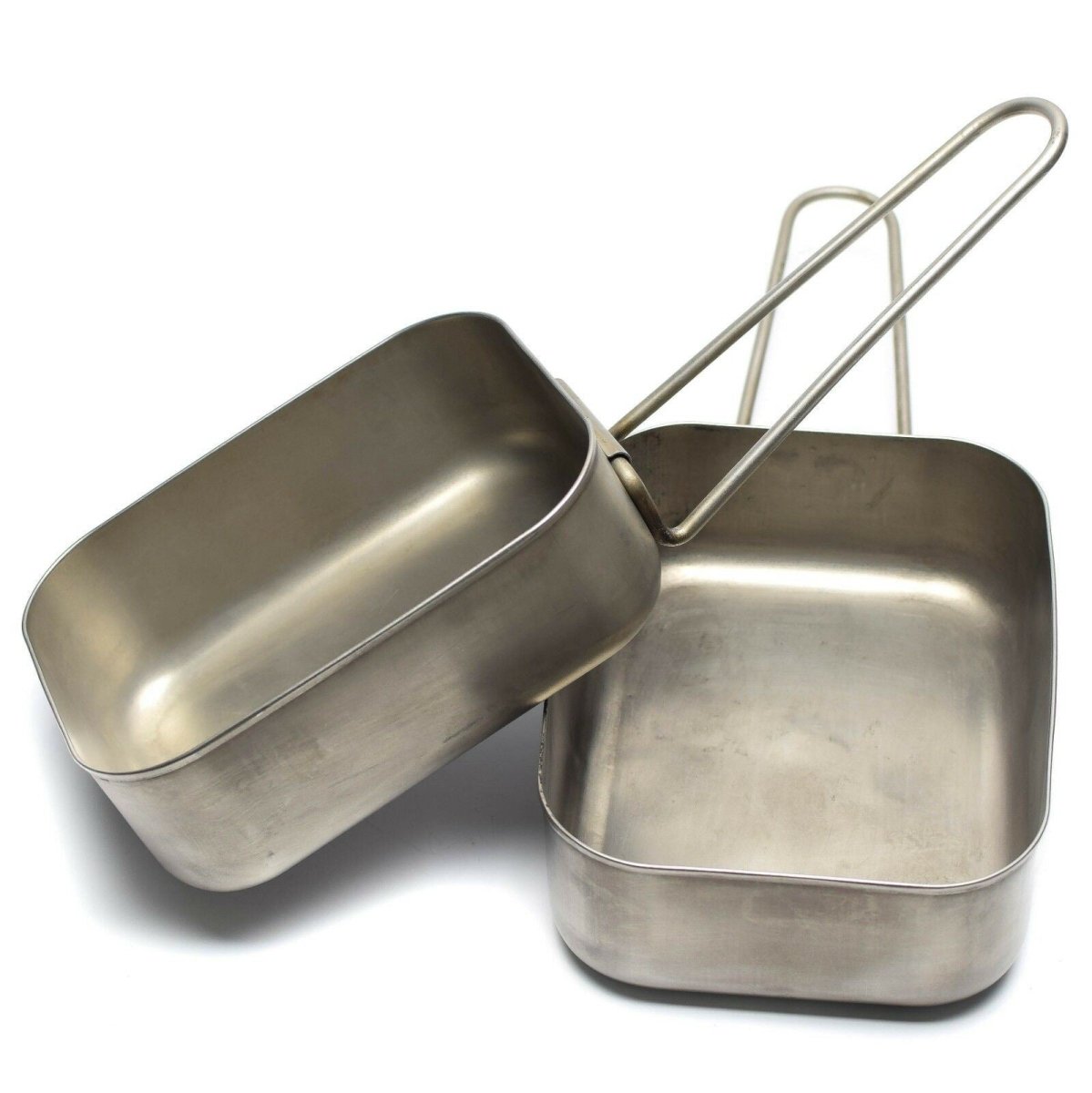 Oryginalny holenderski wojskowy stal nierdzewna 2pcs bałagan puszki meso kit kuchenki wojskowy Bushcraft