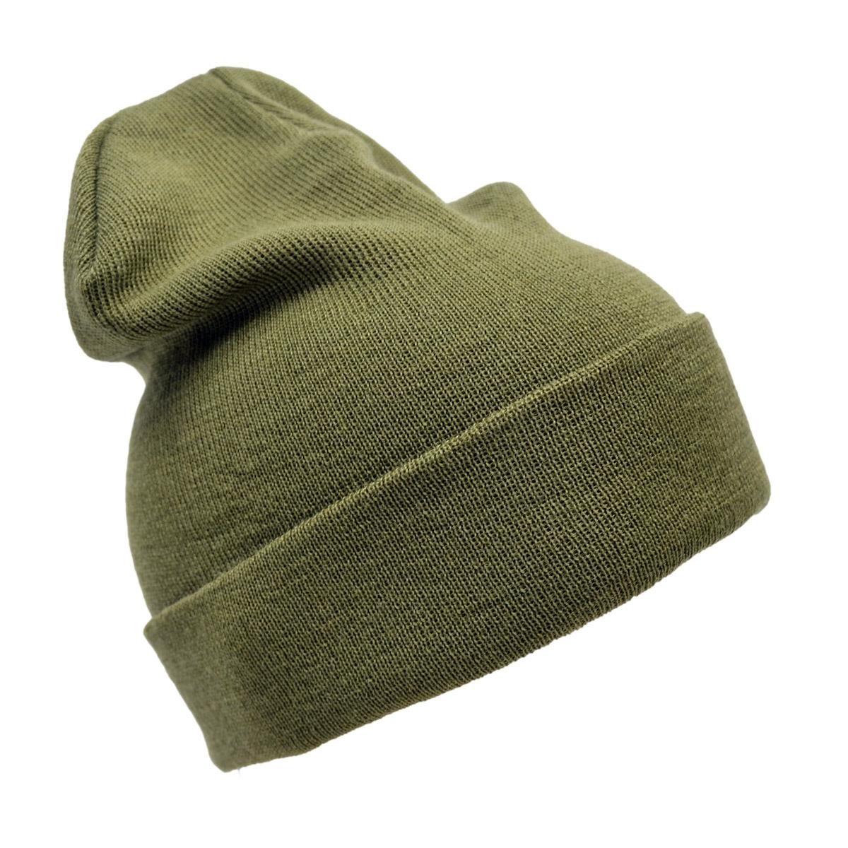 Oryginalna holenderska czapka zimowa wojskowa WoolGuard Roll Top wełniana czapka zimowa w kolorze zielonym