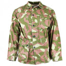 Original Finnish army M-62 reversible camo jacket in large size, durable wool blend with green and brown pattern