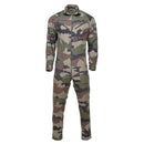Original French Army mechanic coverall suit in roomy fit with elastic waist and CCE camouflage pattern