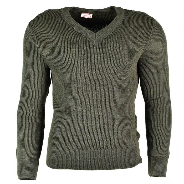 Oryginalny sweter armii francuskiej Jumper Chlorofibre V - wełniany dekolt - GoMilitar