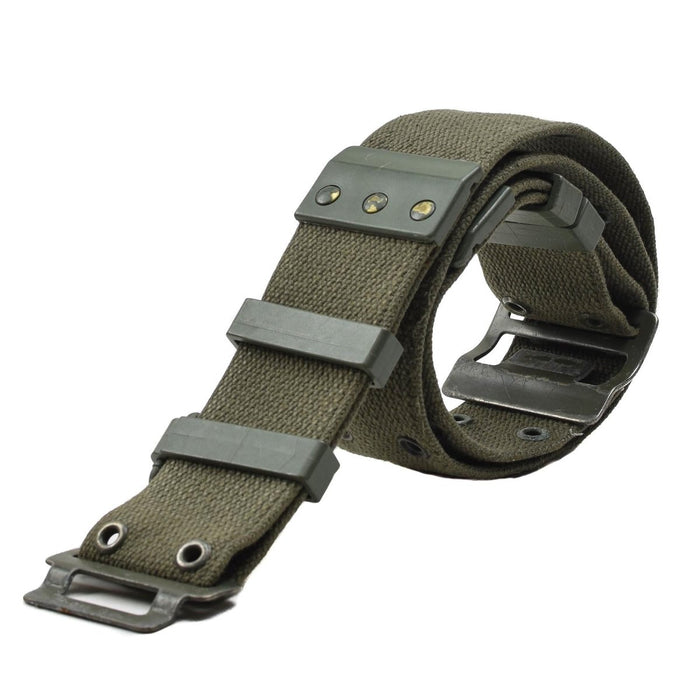 Original French army webbing belt Famas Olive OD web belt France Military - GoMilitar