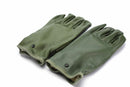 Original French Military Combat Leather Gloves Olive - GoMilitar