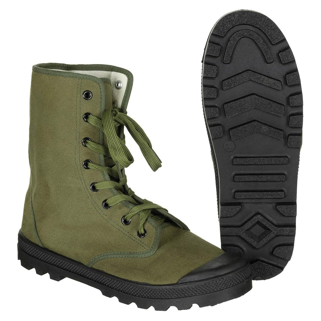Oryginalne francuskie buty komandosów wojskowych wzmacniają obcasy vintage oliwki