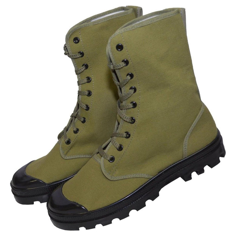 Oryginalne francuskie buty komandosów wojskowych wzmacniają obcasy vintage oliwki