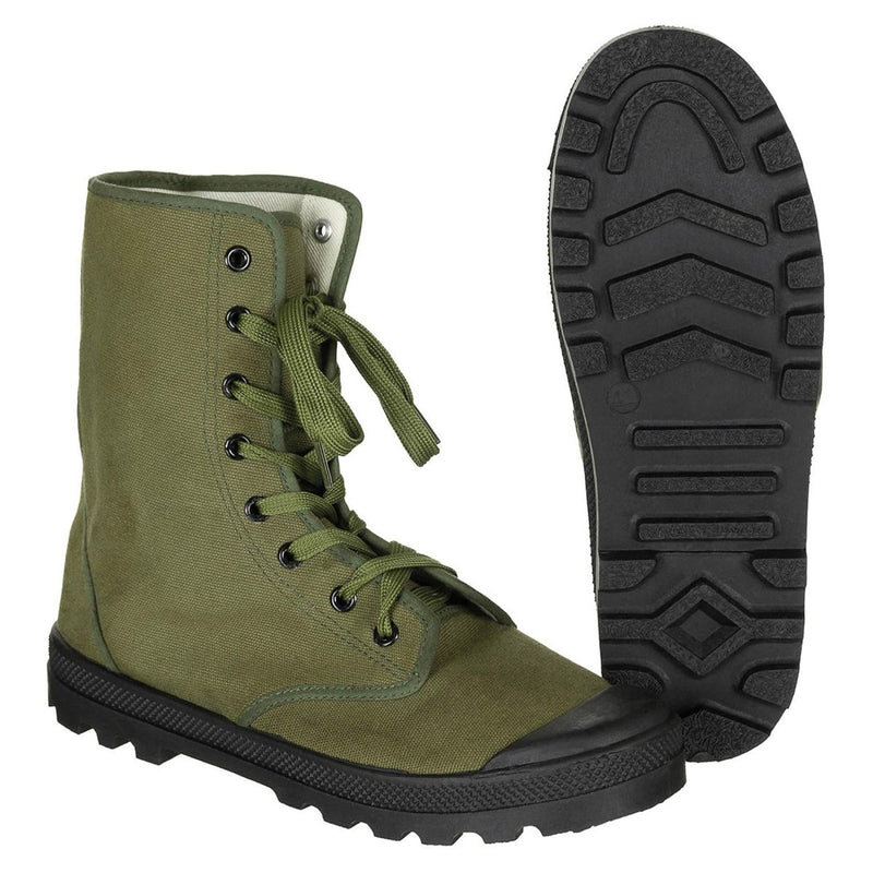 Oryginalne francuskie buty komandosów wojskowych wzmacniają obcasy vintage oliwki