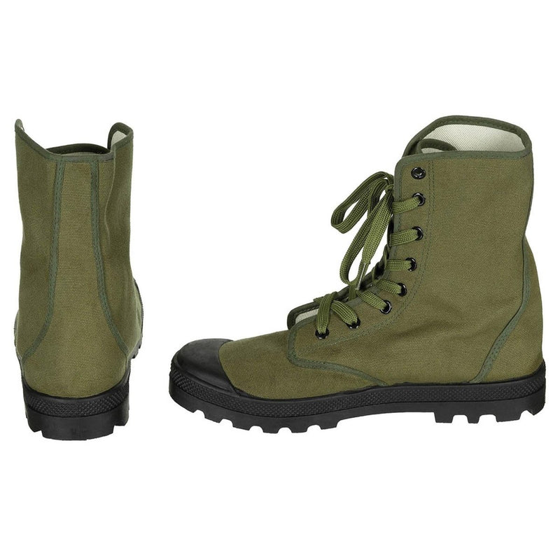 Oryginalne francuskie buty komandosów wojskowych wzmacniają obcasy vintage oliwki