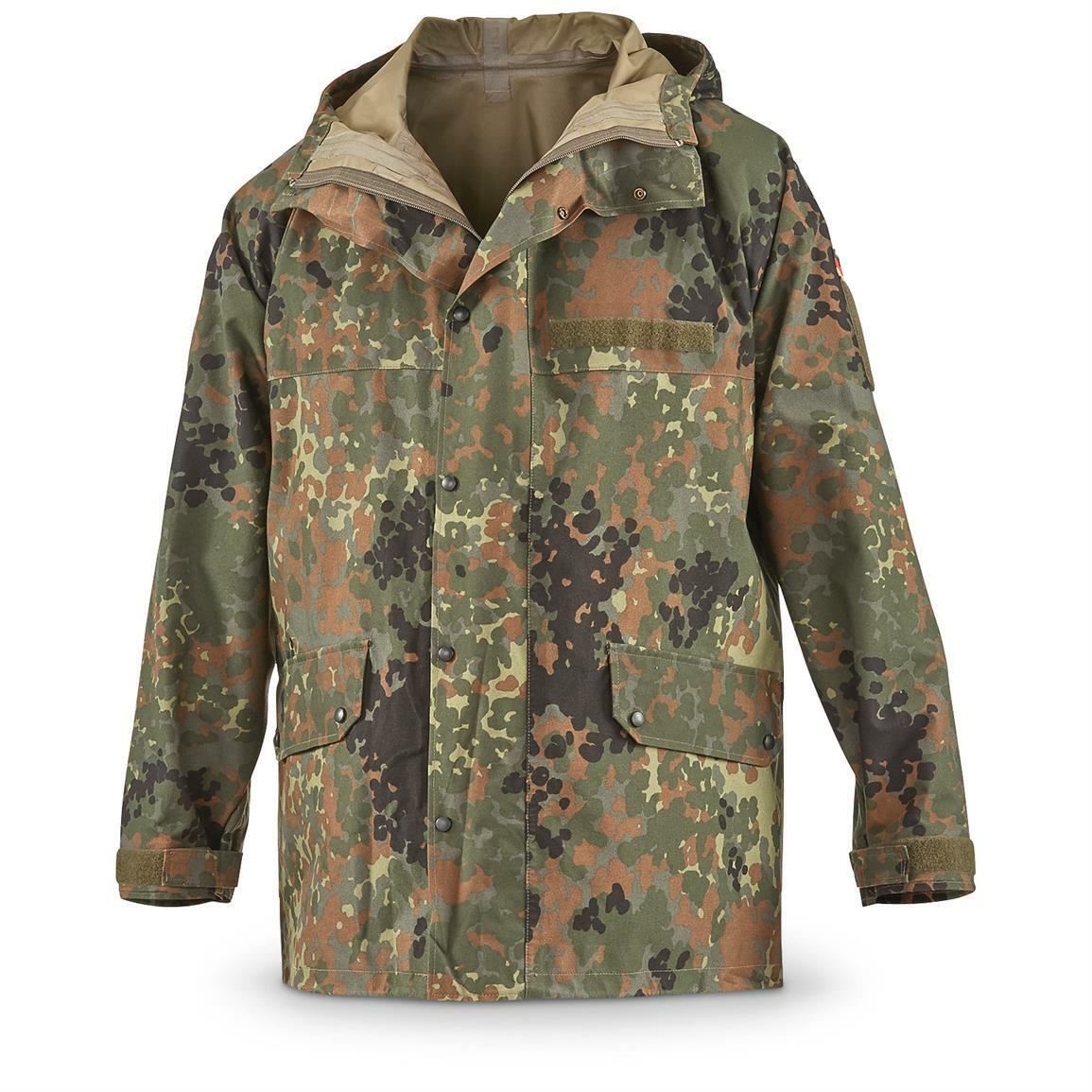 Oryginalna niemiecka kurtka polowa Goretex Flecktarn Wodoodporna deszcz