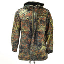 Original German army field jacket parka military issue hooded Flecktarn combat - GoMilitar