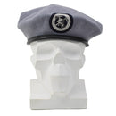 Original German Fire Department Beret Cap Embroidered Fabric Badge Gray - GoMilitar