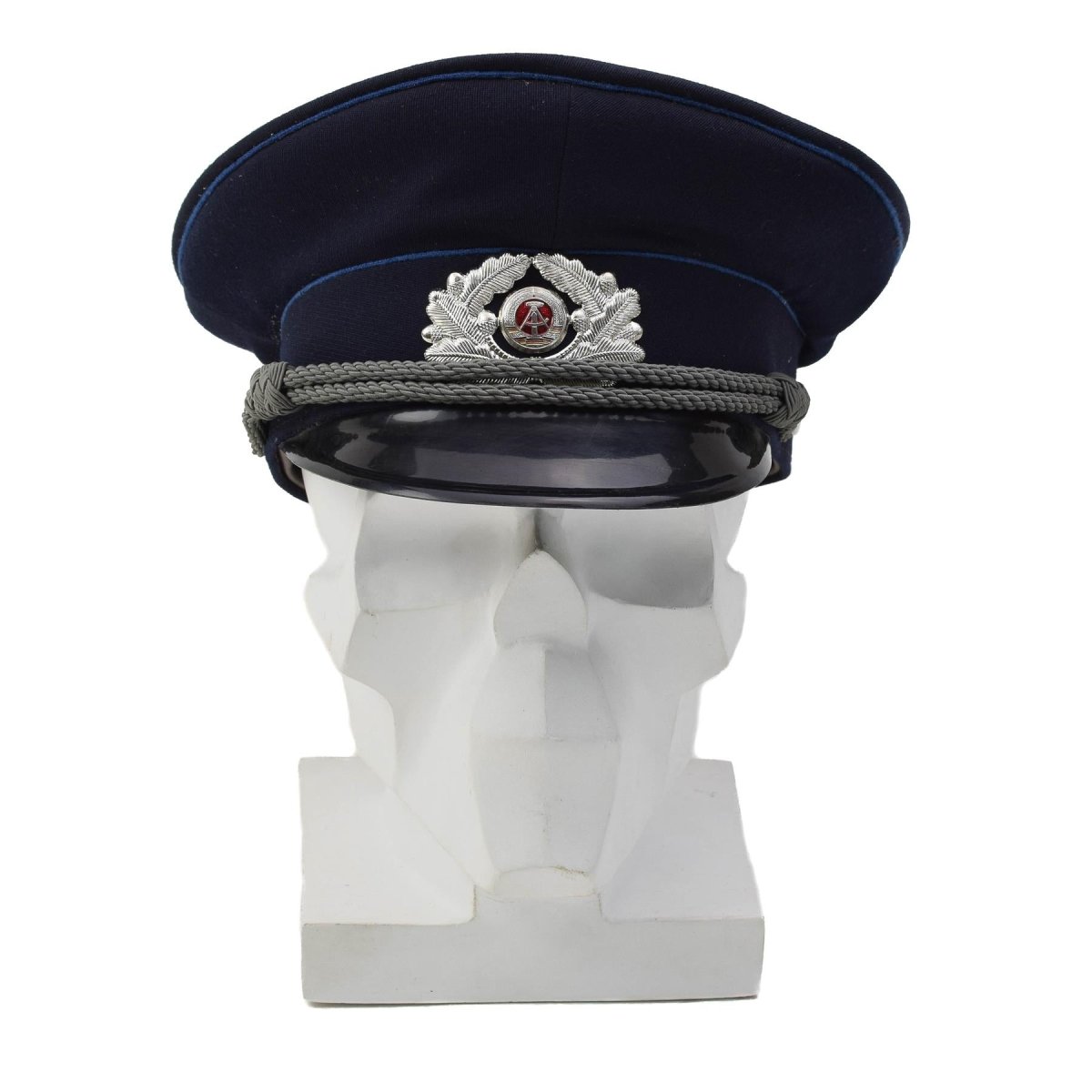 Oryginalny niemiecki przewód sądowy Mdl z daszkiem NVA Soldat Badge Blue