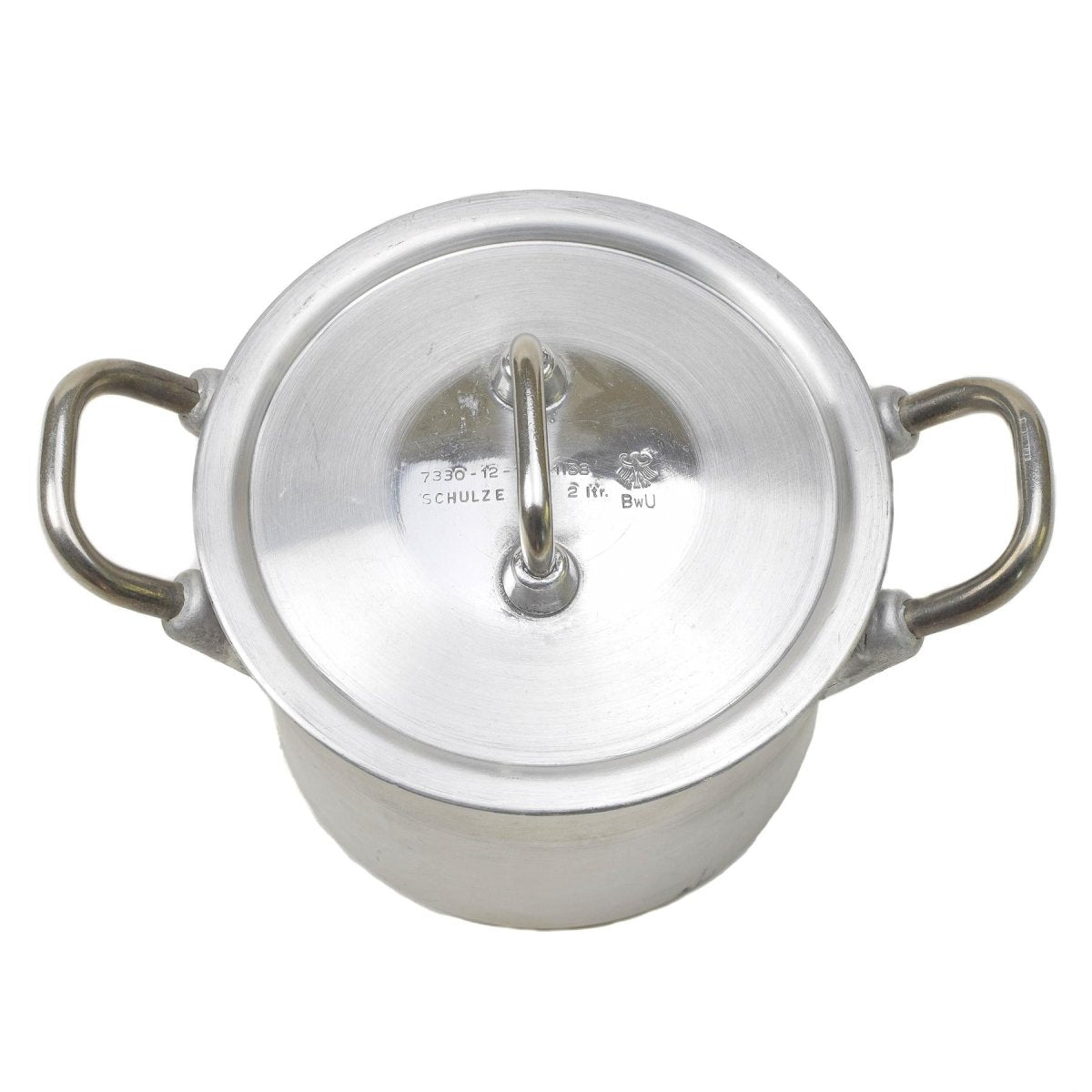 Oryginalne niemieckie wojskowe aluminiowe 2 litera garnko pokrywka wędrówki BW Army Mess Kit Nowy