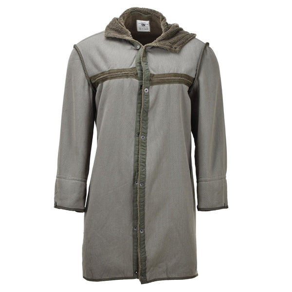 Original German military long parka faux fur liner thermal hooded army olive - GoMilitar