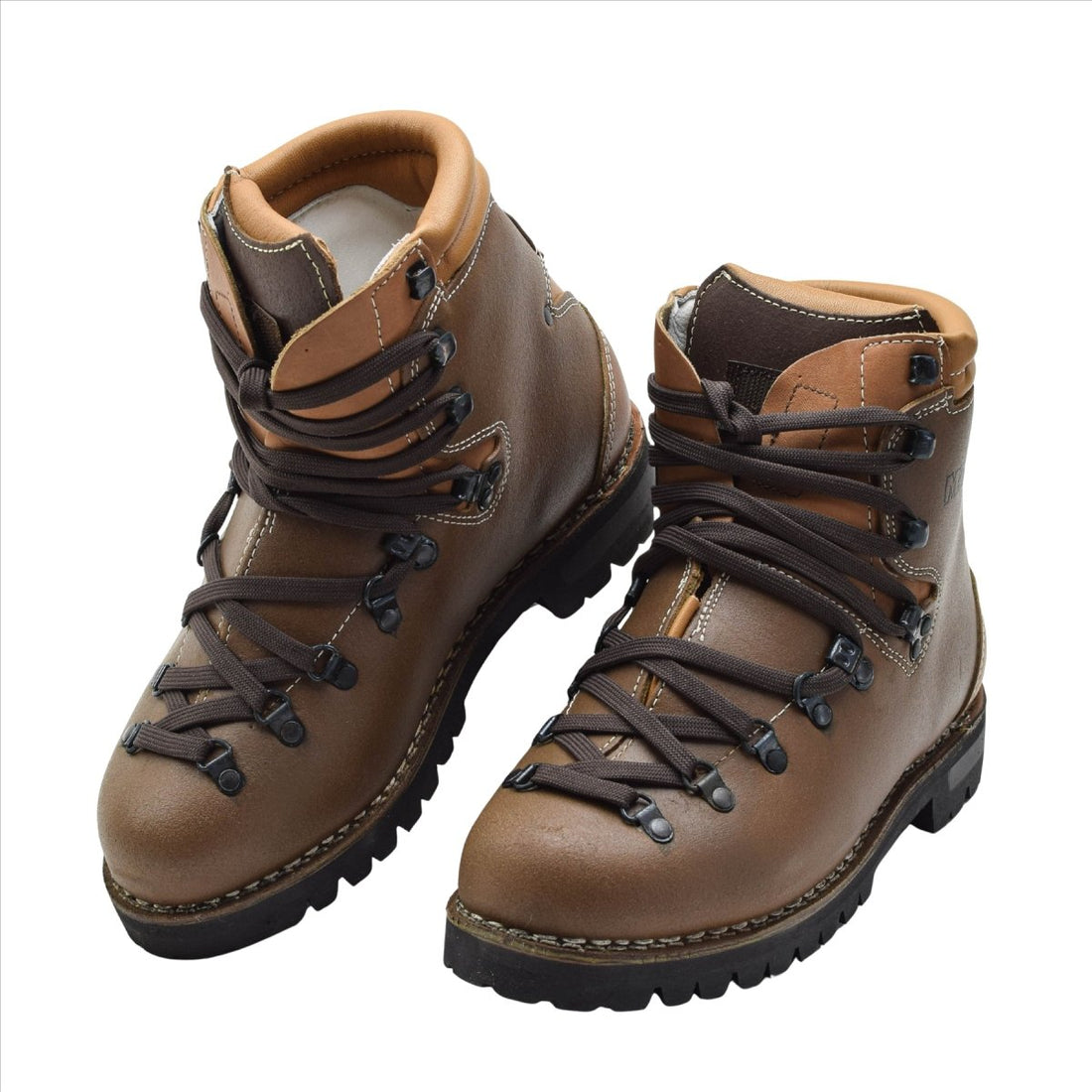 Oryginalne Buty Turystyczne Niemieckiej Armii Wojskowej Skórzane Vibram Outdoor Brązowe