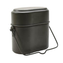 Oryginalny niemiecki wojskowy zestaw na bałagan, aluminiowy, 3-częściowy pojemnik z pokrywką na garnek, oliwkowy