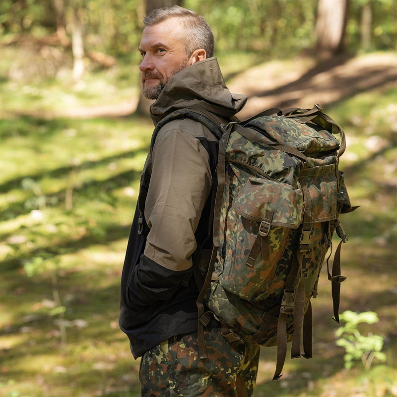Oryginalny niemiecki wojskowy plecak 65L Combat Rucksack Flecktarn Camo